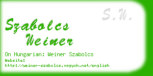 szabolcs weiner business card